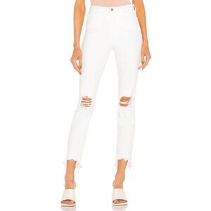 L'AGENCE Margot Cropped Skinny Jean Blanc White Destruct 5-Pocket Women's 27